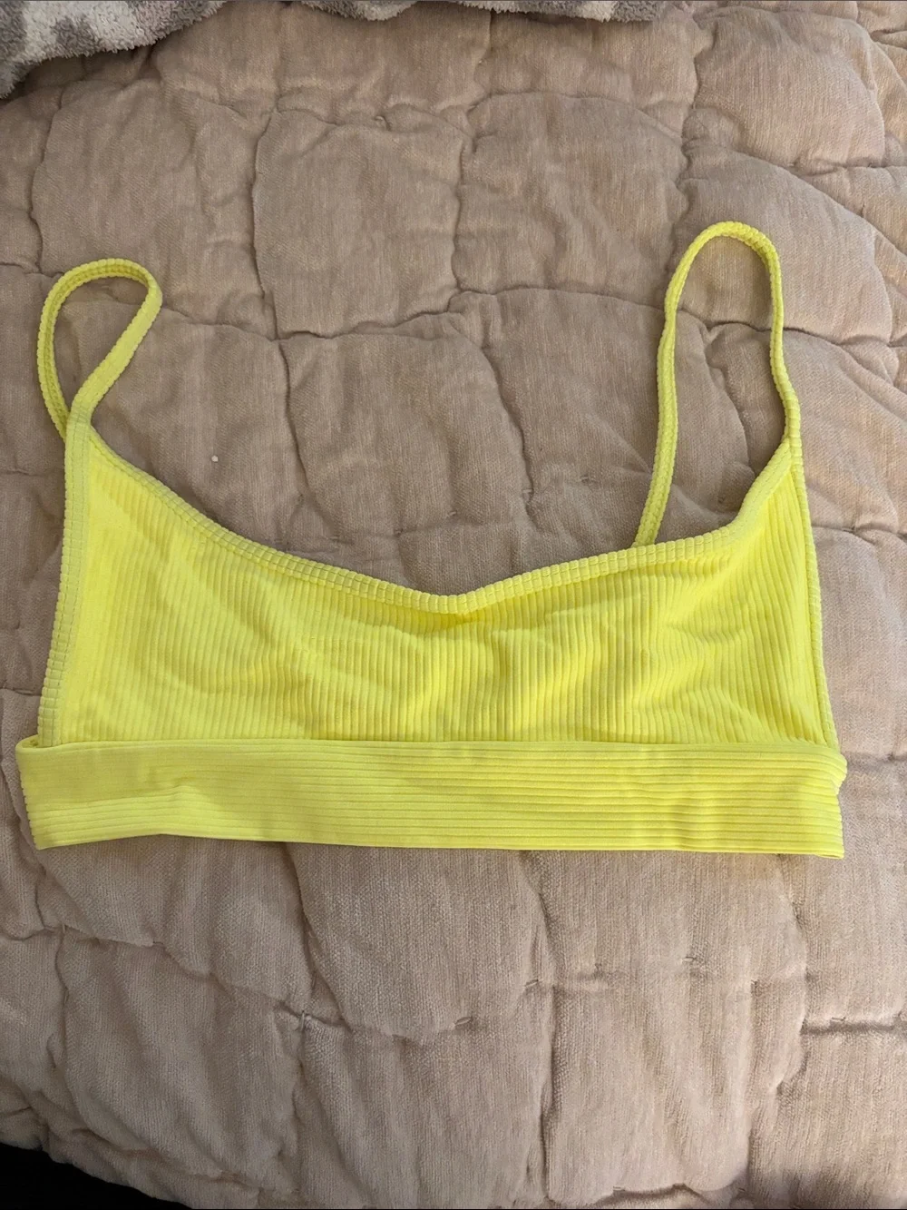 Frankie’s bikinis Women’s Yellow Ribbed Bikini top